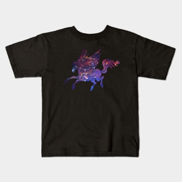 Pegasus constellation Kids T-Shirt by mercert